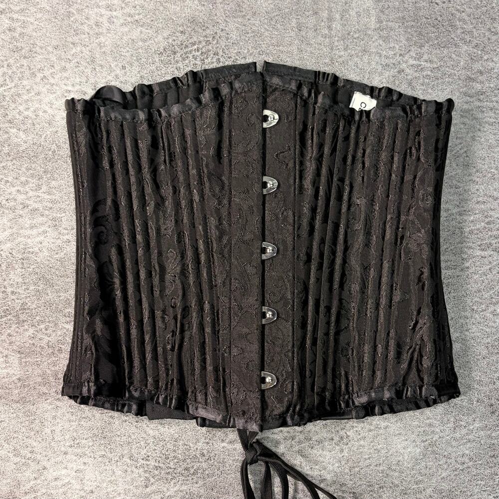 Camelias Black Jacquard Corset Top